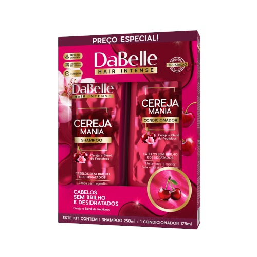 KIT SH 250ML+COND 175ML DABELLE MANIA CEREJA (12)