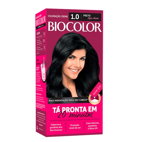 TINT BIOCOLOR 1.0 MK PRETO 20MIN (12)