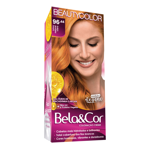 TINTURA BEAUTY COLORAMA BELA COR 96.44 RUIVO NATURAL CLARO(6)