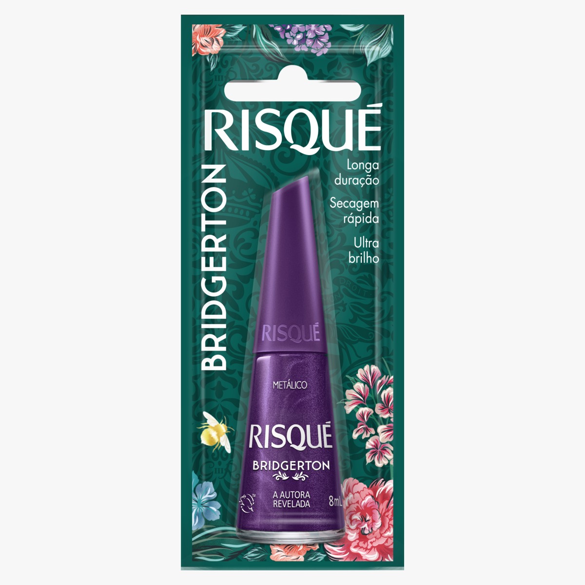 ESMALTE RISQUE BLISTER 8ML METALICO BRIDGERTON AUTORA REV (144)