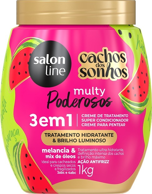 CREME PENTEAR SALON LINE 1KG CACHOS MULTY MARAVILHAS 3EM1 MELANCIA (6)