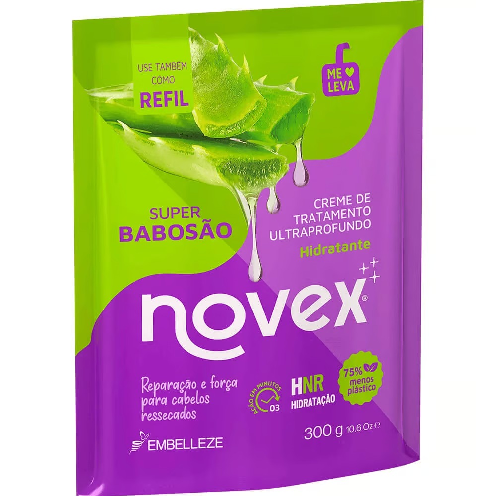 CREME TRATAMENTO NOVEX 300G SUPER BABOSÃO REFIL (6)