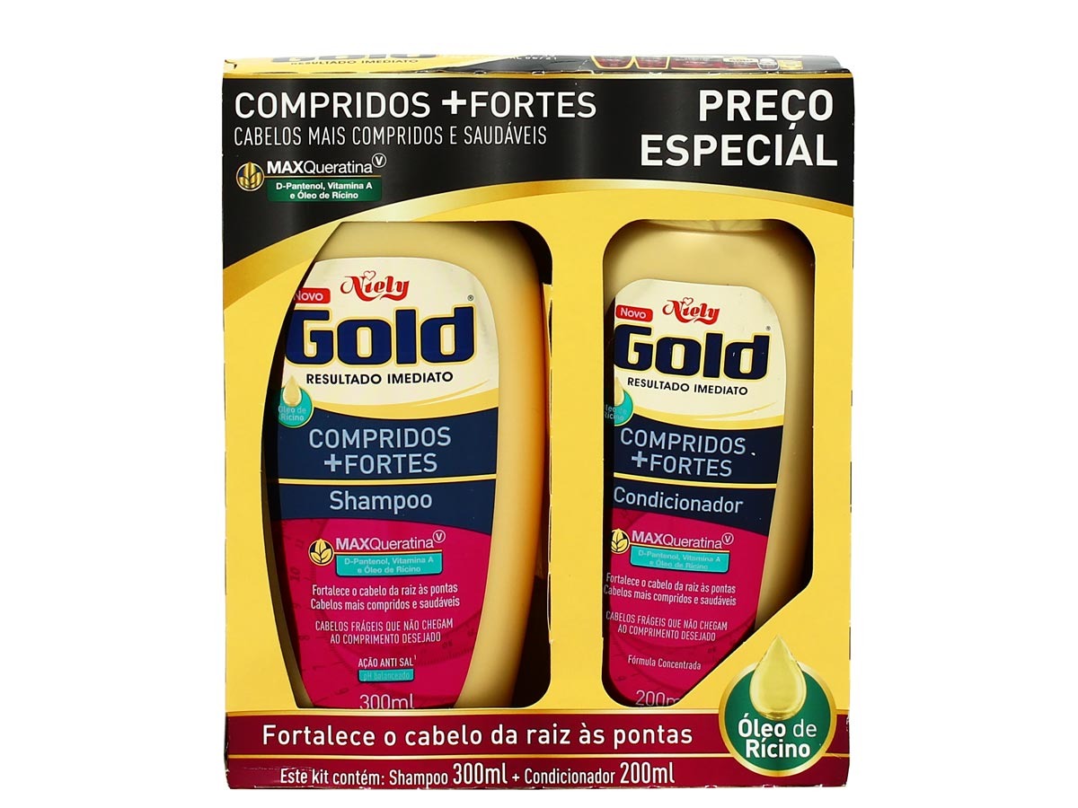 KIT NIELY GOLD SH 300ML+COND 200ML ]COMPRIDOS+FORTES (12)