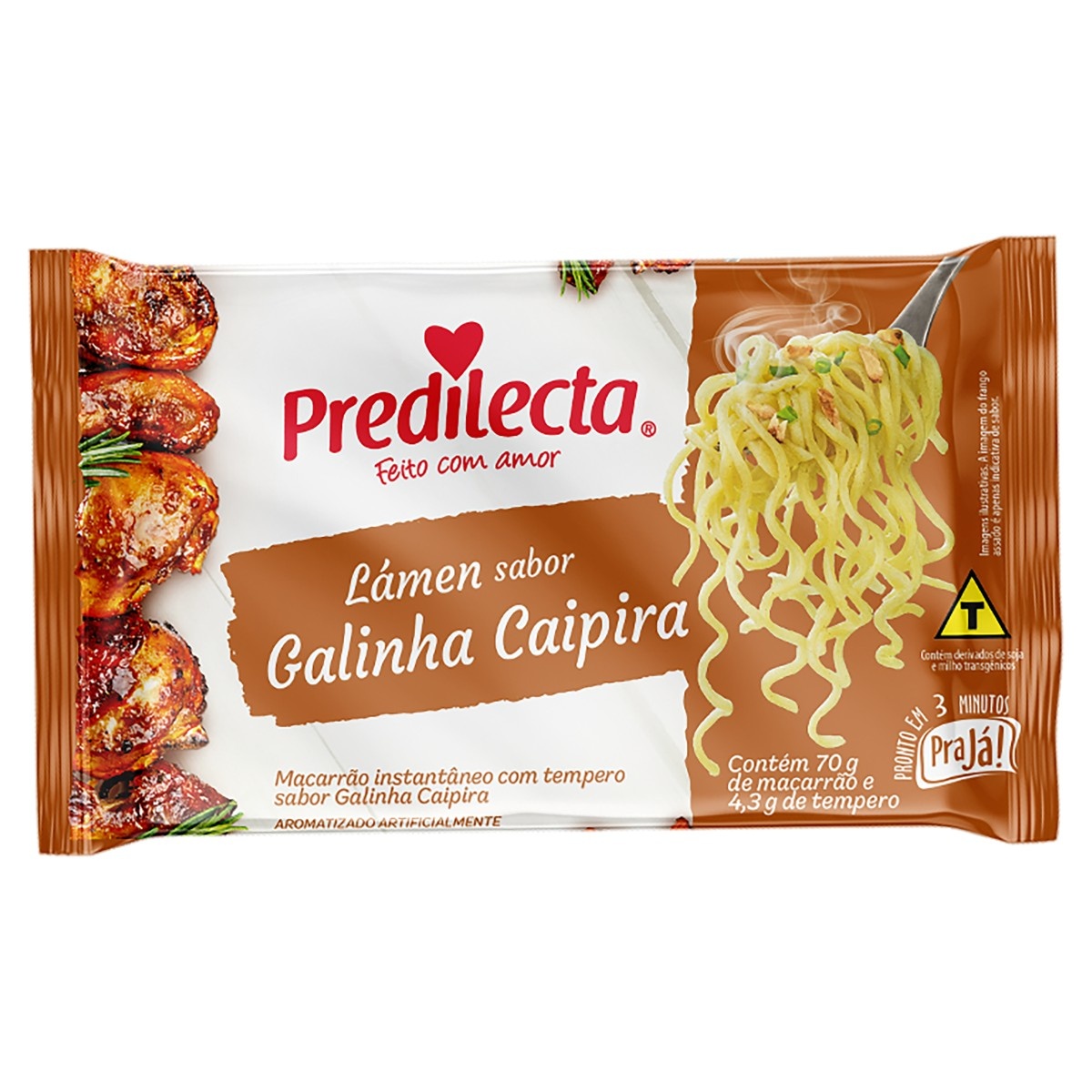 MACARRAO INSTANTANEO  PREDILECTA 74,3GR GALINHA CAIPIRA (50)