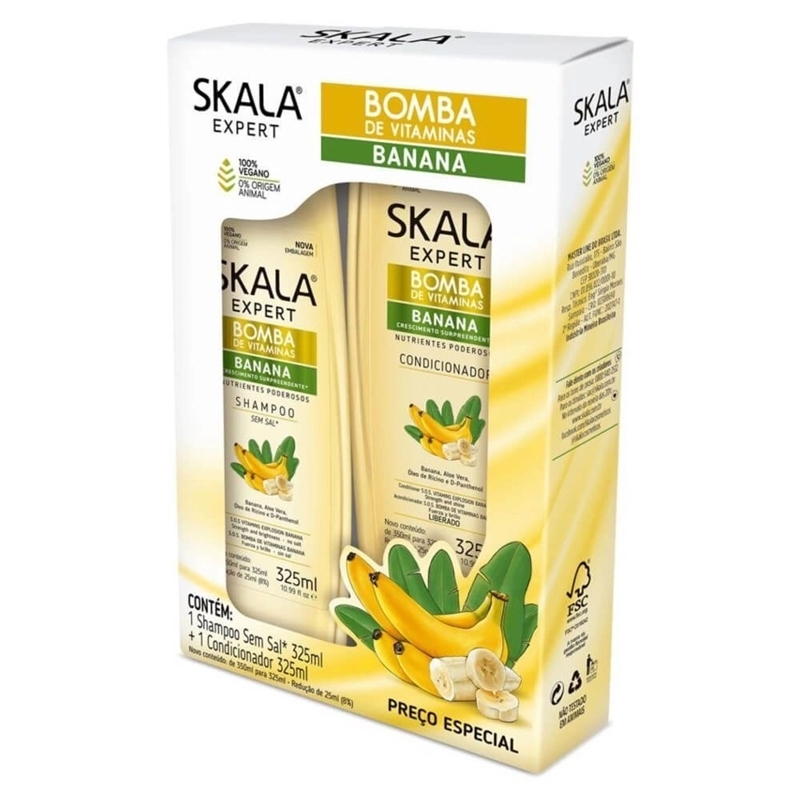 KIT SKALA SH+COND 325ML BOMBA BANANA (6)
