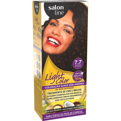 TINTURA SALON LINE LIGHT COLORAMA  7.7 MARROM DOURADO (6)