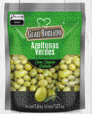 AZEITONA VERDE GRAN ROMANO 1,010KG SC C/CAROCO GRAUDA (6)