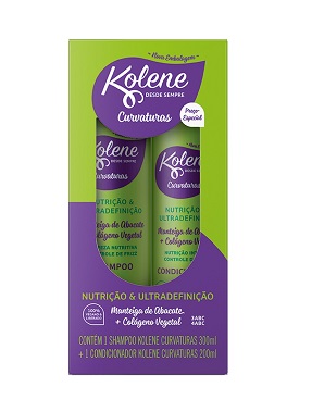 KIT SHAMPOO 300ML+CONDICIONADOR 200ML KOLENE CURVATURAS (12)