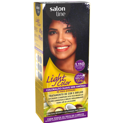 TINTURA SALON LINE LIGHT COLORAMA 1.110 PRETO AZUL INTENSO (6)