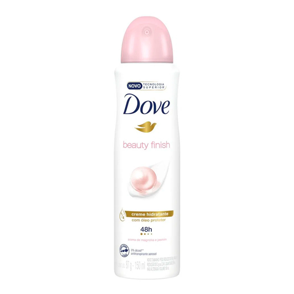 DESODORANTE DOVE AEROSSOL 150ML/87G FEMININO BEAUTY FINISHAMPOO (12)