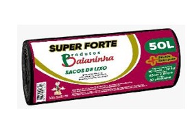 SACO LIXO PRETO BAIANINHA 63X60 SUPER FORTE CAPACIDADE 50LT ROLO COM 20 (20)