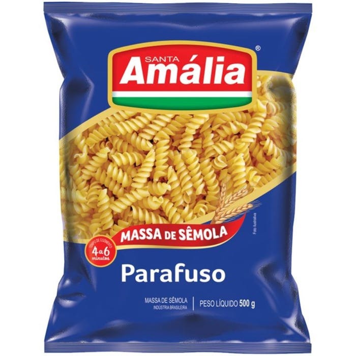 MACARRÃO PARAFUSO SEMOLA STA AMÁLIA 500GX20