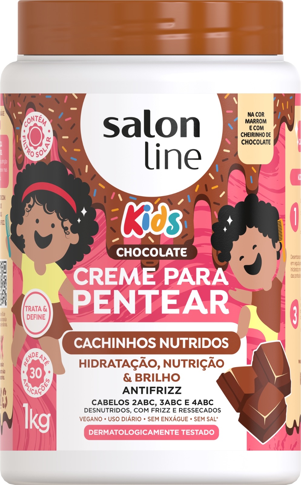 CREME PENTEAR SALON LINE 1KG KIDS CHOC CACHINHOS NUTRIDOS (6)