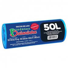 SACO LIXO PRETO BAIANINHA 363X80 ECONOMICO CAPACIDADE 50LT ROLO C/20 (20)