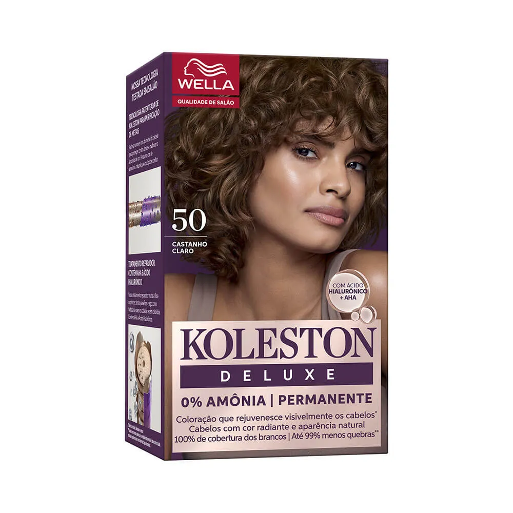 TINTURA KOLESTON DELUXE 0% AMONIA 5.0 CASTANHO CLARO (12)