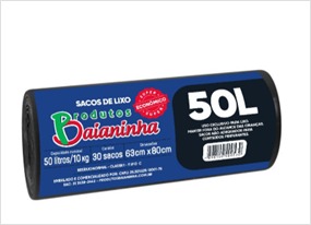SACO LIXO BAIANINHA  50LT PRETO ECONOMICO ROLO (20)