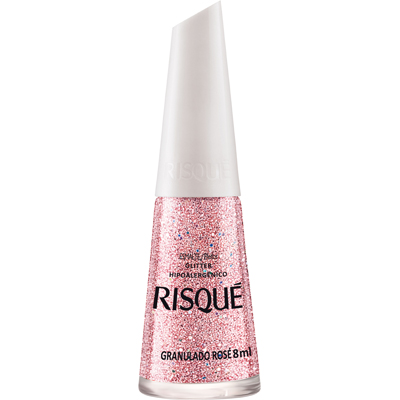 ESM RISQUE CL 8ML GLITTER GRANULADO ROSE (144)