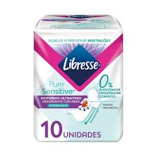 ABSORVENTE LIBRESSE EXTRA SUAVE ULTRAFINO NOTURNO C/ABAS SENSITIVE LONGO 10UN L+P- (12)