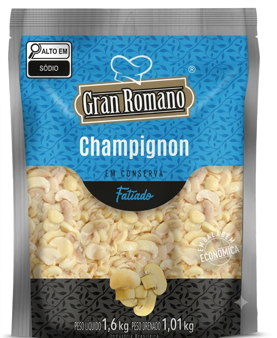 CHAMPIGNON GRAN ROMANO 1,010KG SACHE FATIADO (6)