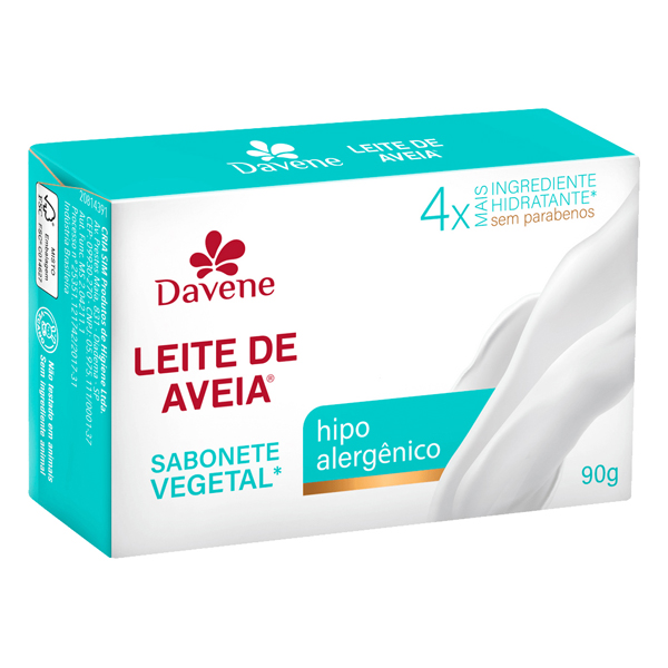 SABONETE DAVENE 90G LEITE DE AVEIA HIPOALERGENICO (48)