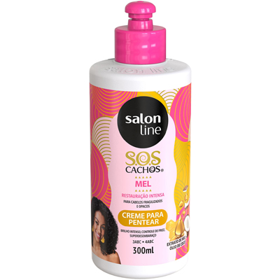 CREME PENTEAR SALON LINE 300ML CACHOS SOS MEL REST INTENSA (6)