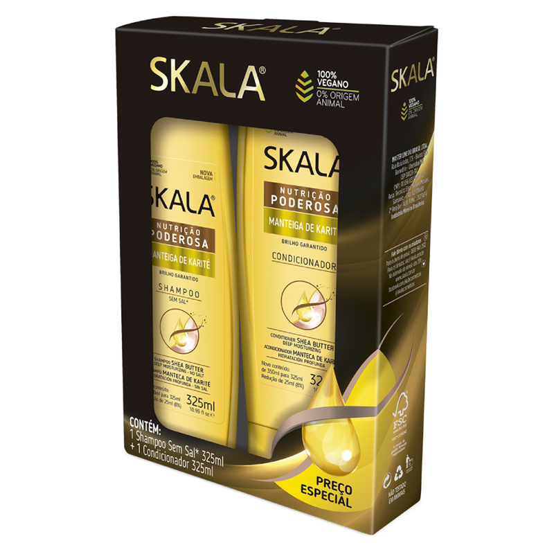 KIT SKALA SH+COND 325ML MANT KARITE (6)