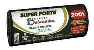 SACO LIXO PRETO BAIANINHA 90X115 SUPER FORTE CAPACIDADE 200LT ROLO C/20 (20)