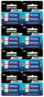 PILHA RAYOVAC ALCALINA AA 8X2UN CARTELAO (24)