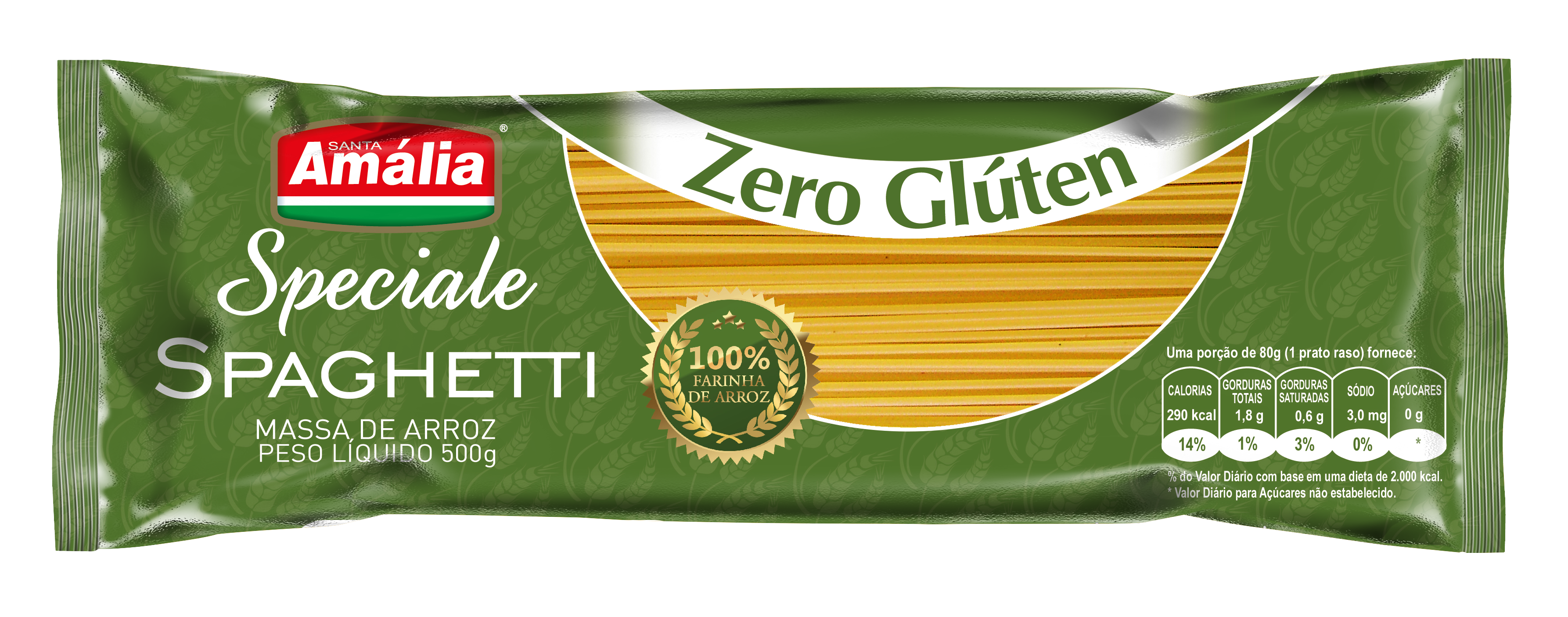 MACARRÃO ESPAGUETE ZERO GLUTEN SPECIALE STA AMÁLIA 500GX24