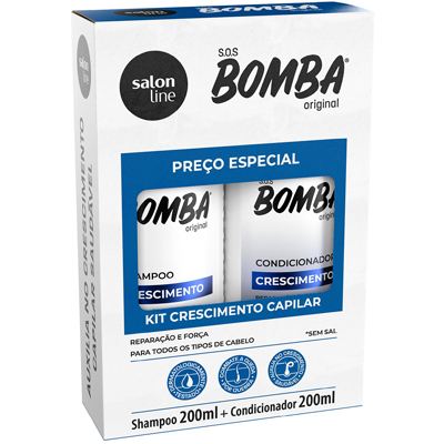 KIT SHAMPOO 300ML+CONDICIONADOR 200ML SALON LINE BOMBA ORIGINAL (6)