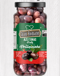AZEITONA PRETA PORTG GRAN ROMANO 200G VIDRO COM CAROCO (12)