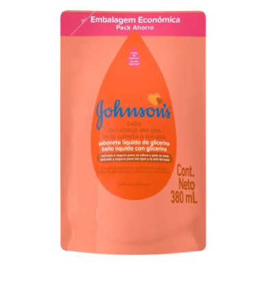 SAB LIQ JOHNSON BABY REFIL 380ML REGULAR GLICERINA GOLD (12)