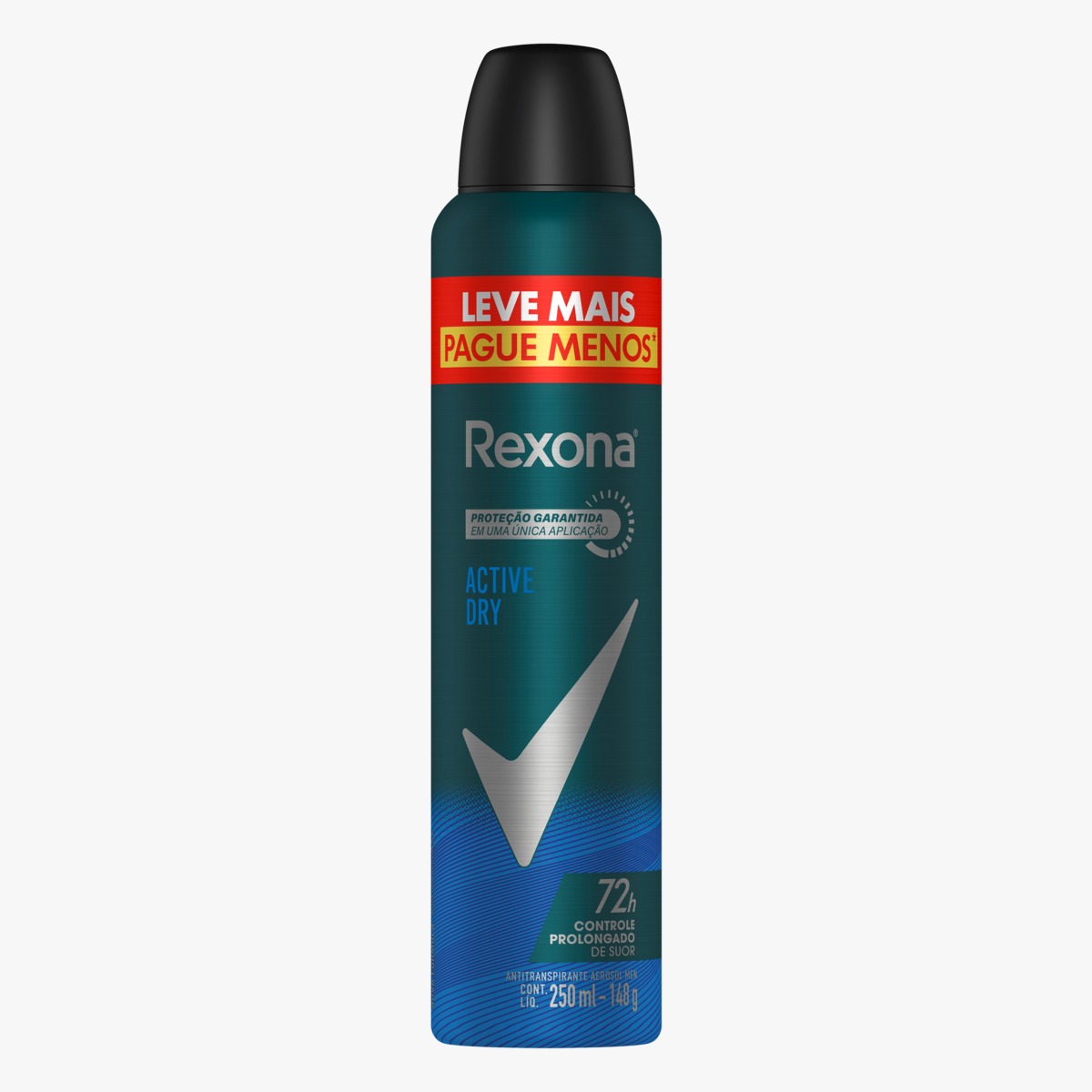 DESODORANTE REXONA AEROSSOL 250ML/145G MASCULINO ACTIVE DRY (12)