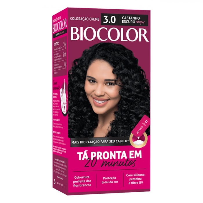 TINTURA BIOCOLOR 3.0 MK CASTANHO ESCURO 20MIN (12)