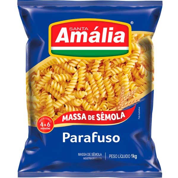 MACARRÃO PARAFUSO SEMOLA STA AMÁLIA 1KGX10
