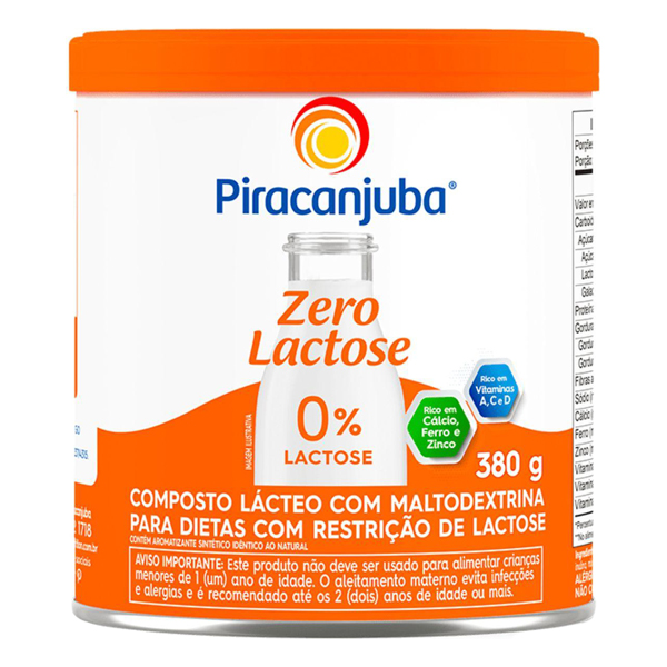 LEITE PO ZERO LACTOSE PIRACANJUBA 380GR (12)