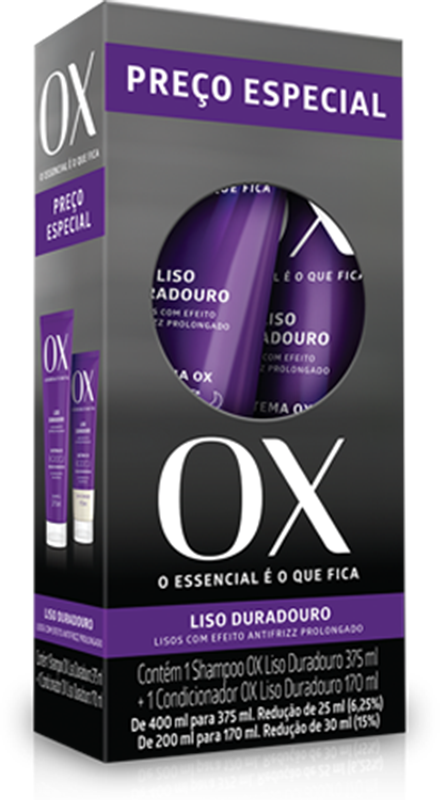 KIT SH 375ML+COND 170ML OX LISOS (6)