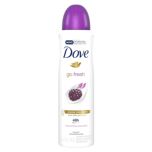 DESODORANTE DOVE AEROSSOL 150ML/87G FEMININO GO FRESHAMPOO AMORA (12)