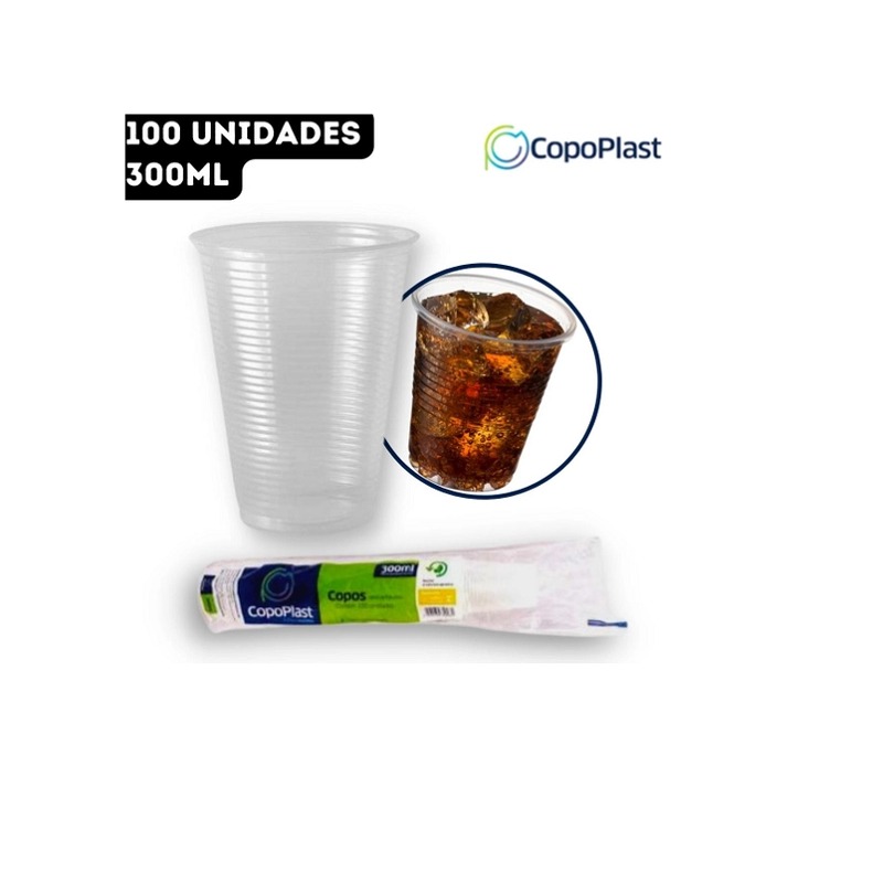 COPO DESC COPOPLAST TRANSP 300ML 100UN (20)