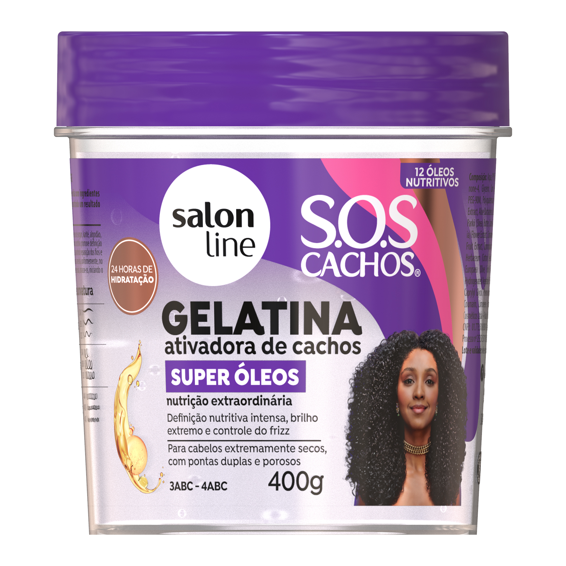 GELATINA SALON LINE 400G CACHOS SOS SUPER OLEOS (6)