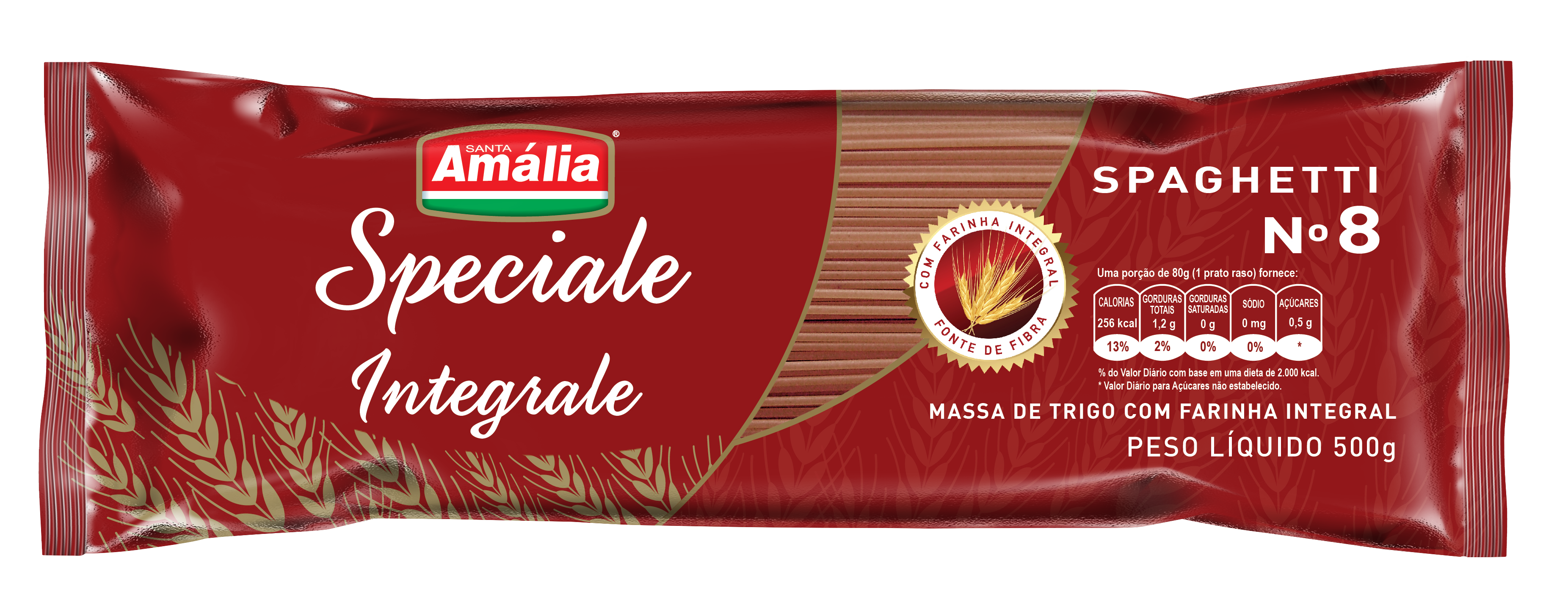 MACARRÃO ESPAGUETE Nº 08 INTEGRAL SPECIALE STA AMÁLIA 500GX10
