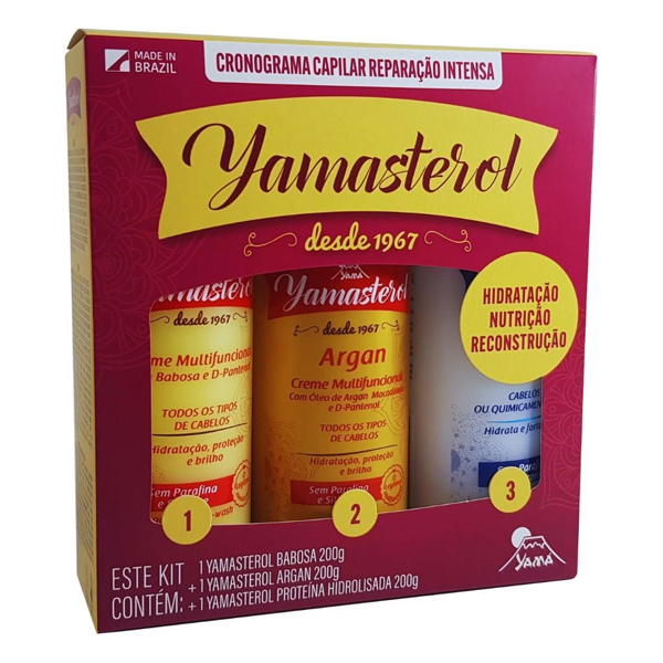 KIT CREME YAMASTEROL BAB 200G+ARGAN 200G+PROT.HIDR 200G (6)