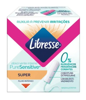 ABS LIBRESSE INTERNO EXTRA SUAVE SENSITIVE SUPER C/ALICADOR COMPACTO 08UN (24)