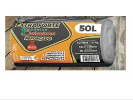 SACO LIXO PRETO BAIANINHA 60X78 EXTRA FORTE CAPACIDADE 50LT PCT C/25 (25)