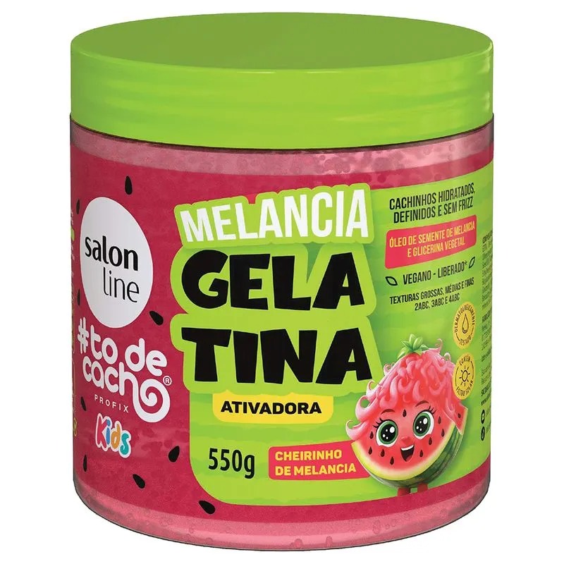 GELATINA SALON LINE 550G TODECACHO KIDS MELANCIA(6)