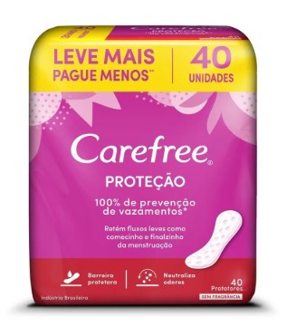 ABS CAREFREE PROT DIAR 40UN PRETEÇÃO S/PERFUME L+P- (30)