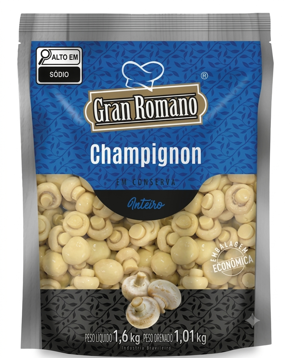 CHAMPIGNON GRAN ROMANO 1,010KG SACHE INTEIRO (6)