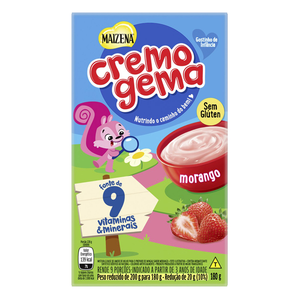 CREMOGEMA MAIZENA 180GR MORANGO (24)