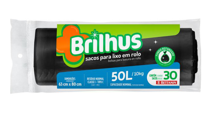 SACO LIXO BRILHUS PRETO RL 050LT 30UN (12)