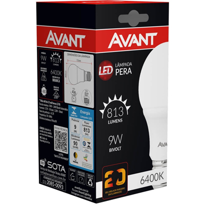 LAMP LED AVANT 9W BIVOLT 6500K MG810-B (60)